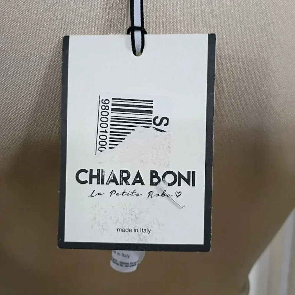 Chiara Boni made in Italy Metallic Gold Gown Size 0 Long Evening Pleated Waist D - Picture 9 of 12